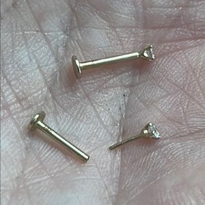 Source Unknown Gold and Silver Stud Earrings